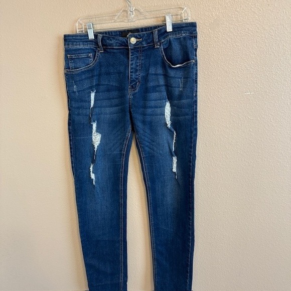 ZLZ Denim Distressed Women's Skinny Stretch Jeans Size 34W - Picture 2 of 7